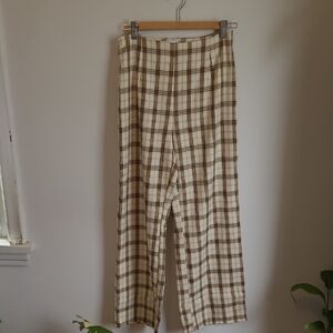 Plaid Wide-Leg Pants